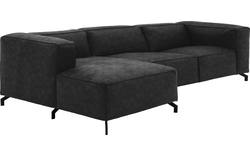Goossens loungebank calvin grijs micro leer - 8190319-634-01-gespiegeld