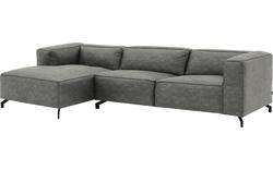 Goossens loungebank calvin grijs micro leer - 8190319-636-02-gespiegeld