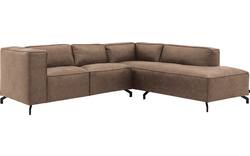 Goossens hoeksalon calvin bruin micro leer - 8190320-627-02-gespiegeld