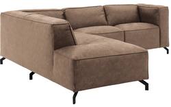 Goossens hoeksalon calvin bruin micro leer - 8190320-627-01