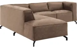 Goossens hoeksalon calvin bruin micro leer - 8190320-627-01