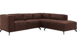 Goossens hoeksalon calvin bruin micro leer - 8190320-631-02-gespiegeld