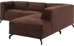 Goossens hoeksalon calvin bruin micro leer - 8190320-631-01-gespiegeld