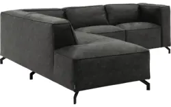 Goossens hoeksalon calvin grijs micro leer - 8190320-635-01