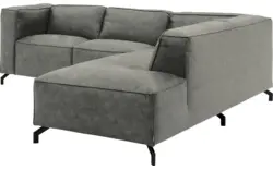 Goossens hoeksalon calvin grijs micro leer - 8190320-636-01-gespiegeld