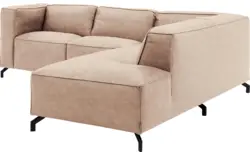 Goossens hoeksalon calvin beige micro leer - 8190320-637-01-gespiegeld