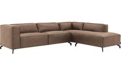 Goossens hoeksalon calvin bruin micro leer - 8190321-627-01-gespiegeld