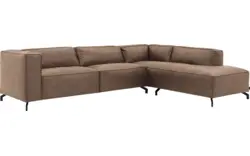 Goossens hoeksalon calvin bruin micro leer - 8190321-627-01-gespiegeld