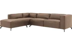Goossens hoeksalon calvin bruin micro leer - 8190321-627-01