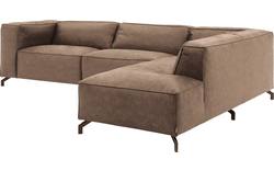 Goossens hoeksalon calvin bruin micro leer - 8190321-627-01-gespiegeld