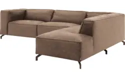 Goossens hoeksalon calvin bruin micro leer - 8190321-627-01-gespiegeld