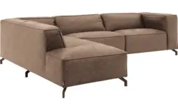 Goossens hoeksalon calvin bruin micro leer - 8190321-627-01