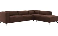 Goossens hoeksalon calvin bruin micro leer - 8190321-631-01-gespiegeld