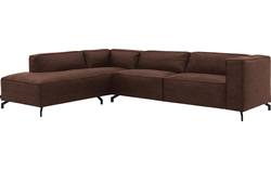 Goossens hoeksalon calvin bruin micro leer - 8190321-631-01