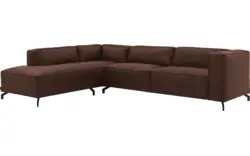 Goossens hoeksalon calvin bruin micro leer - 8190321-631-01