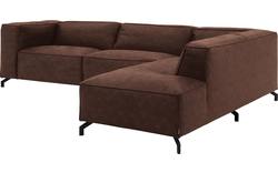 Goossens hoeksalon calvin bruin micro leer - 8190321-631-01-gespiegeld