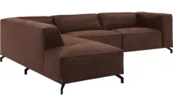 Goossens hoeksalon calvin bruin micro leer - 8190321-631-01