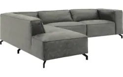 Goossens hoeksalon calvin grijs micro leer - 8190321-636-01