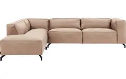 Goossens hoeksalon calvin beige micro leer - 8190321-637-01