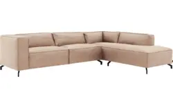 Goossens hoeksalon calvin beige micro leer - 8190321-637-01-gespiegeld