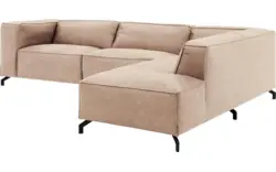 Goossens hoeksalon calvin beige micro leer - 8190321-637-01-gespiegeld