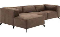 Goossens loungebank calvin bruin micro leer - 8190322-627-02-gespiegeld