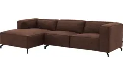 Goossens loungebank calvin bruin micro leer - 8190322-631-02-gespiegeld