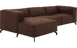 Goossens loungebank calvin bruin micro leer - 8190322-631-02-gespiegeld