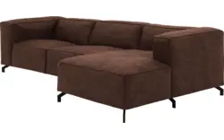 Goossens loungebank calvin bruin micro leer - 8190322-631-02
