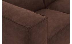 Goossens loungebank calvin bruin micro leer - 8190322-631-02