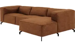 Goossens loungebank calvin bruin micro leer - 8190322-633-02