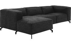 Goossens loungebank calvin grijs micro leer - 8190322-634-03-gespiegeld