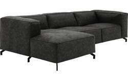 Goossens loungebank calvin grijs micro leer - 8190322-635-03-gespiegeld