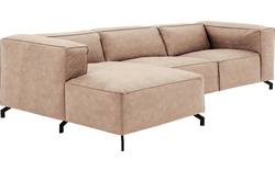 Goossens loungebank calvin beige micro leer - 8190322-637-03-gespiegeld