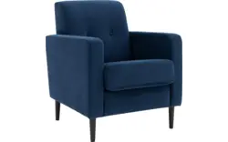 Goossens fauteuil hipp blauw stof - 8190350-02