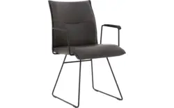 Goossens excellent eetkamerstoel nica grijs leer - 8190393-02-_zwarte_handgreep