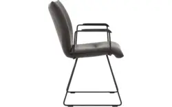 Goossens excellent eetkamerstoel nica grijs leer - 8190393-02-_zwarte_handgreep