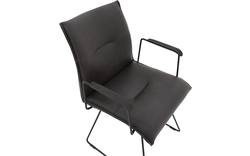Goossens excellent eetkamerstoel nica grijs leer - 8190393-02-_zwarte_handgreep