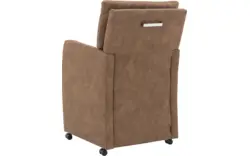 Goossens eetkamerstoel leen bruin microvezel - 8190994-02