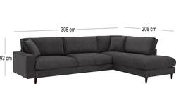 Goossens hoeksalon jonas grijs stof - 8191185-1456-01