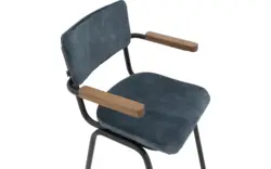 Goossens eetkamerstoel chaplin blauw stof - 8191697-02