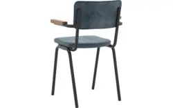 Goossens eetkamerstoel chaplin blauw stof - 8191697-02