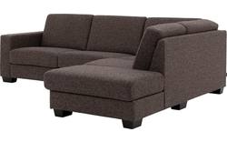 Goossens hoeksalon n joy divana bruin stof - 8195431-01