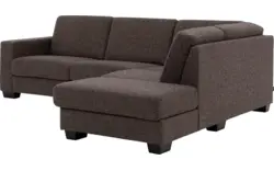 Goossens hoeksalon n joy divana bruin stof - 8195431-01