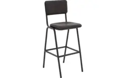 Goossens barkruk chaplin grijs leer - 8195999-02