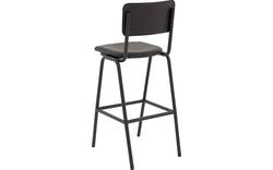 Goossens barkruk chaplin grijs leer - 8195999-03