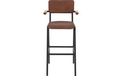 Goossens barkruk chaplin bruin leer - 8196000-02