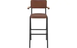 Goossens barkruk chaplin bruin leer - 8196000-02