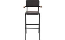 Goossens barkruk chaplin grijs leer - 8196002-02