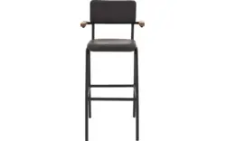 Goossens barkruk chaplin grijs leer - 8196002-02
